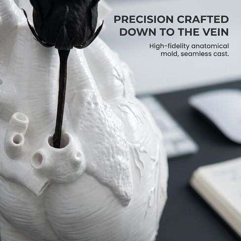 Heart Shape Resin Vase, Gothic Anatomical Flower Vase for Dried Flowers, Glass Vase Alternative, Unique Resin Desktop Decor, Medical Appreciation Gift for Nurse Doctor Home Office Living Room Shelf in Saudi Arabia