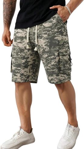 Men's Breathable Hiking Shorts with Drawstring, Loose Fit Comfort, Machine Washable in Kuwait