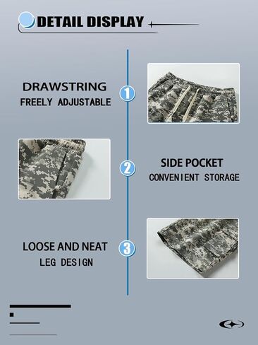 Men's Breathable Hiking Shorts with Drawstring, Loose Fit Comfort, Machine Washable in Kuwait