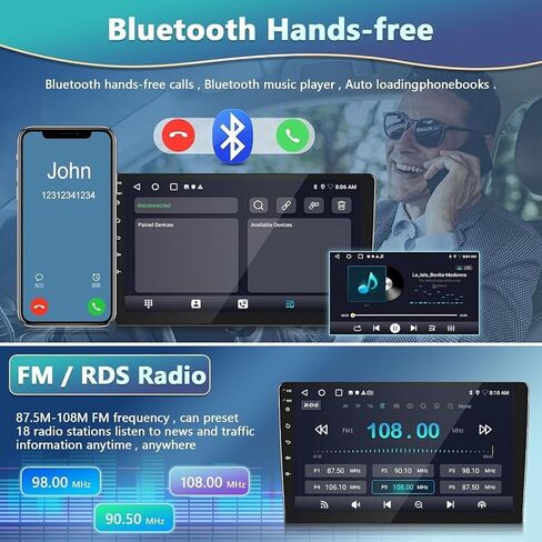 Android 13 Car Stereo Radio for Cadillac CTS 2003-2007,for Cadillac SRX 2004-2008,10 inches IPS Touchscreen Stereo w/CarPlay &Android Auto,Support GPS Bluetooth SWC WiFi FM Backup Camera in Kuwait