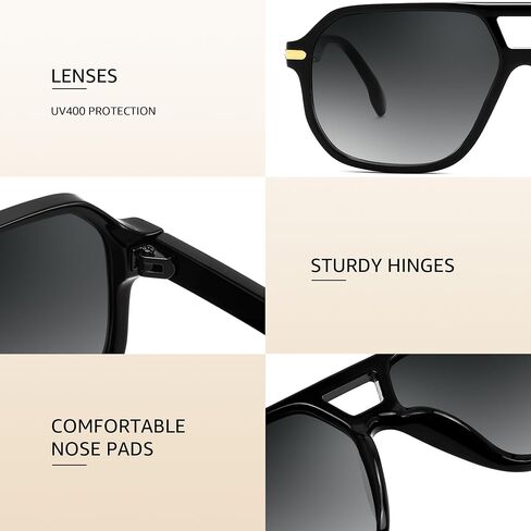 FEISEDY Women Men Aviator Sunglasses UV400 Protection, Retro Trendy Square Frame for Driving Fishing Outdoor Daily B0425 in Kuwait