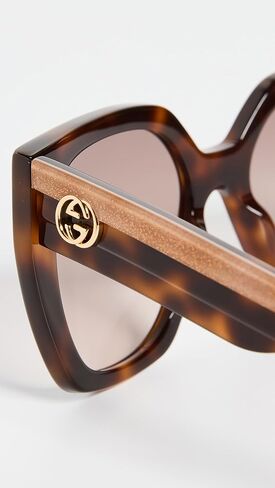 Gucci Women's Web Studi Oversize Square Sunglasses in Kuwait