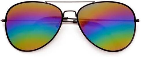Women's Classic Pilot Aviators Sunglasses Metal Frame, Rainbow Lens UV Protection Trendy Fashion Eyewear in Saudi Arabia