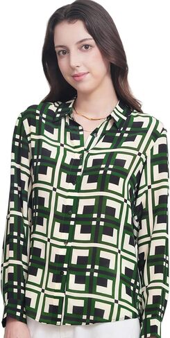 COLD POSH Women's 100% Pure 19MM Mulberry Silk Blouse Button Down Print Shirt Women Retro Tops for Casual Summer in Saudi Arabia