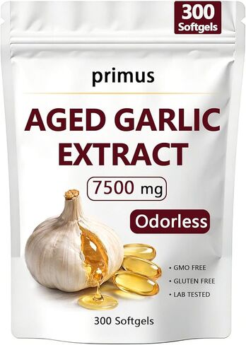 primus Aged Garlic, Odorless Garlic Supplement, 300 Softgels, Plant-Based Formula for Daily Wellness Support（1） in Saudi Arabia