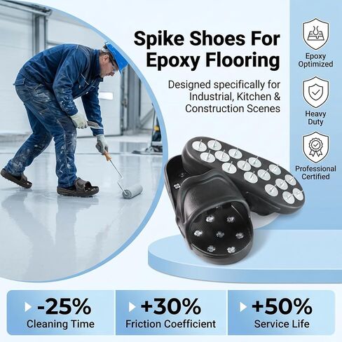 Compatible with Professional Epoxy Coating and Resin Flooring Spiked Shoes; Surface Leveling Component for Construction Projects; Fits US Large Size 9-11 in Saudi Arabia