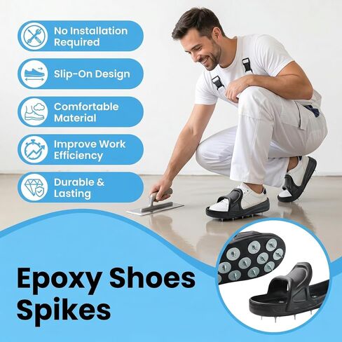 Compatible with Professional Epoxy Coating and Resin Flooring Spiked Shoes; Surface Leveling Component for Construction Projects; Fits US Large Size 9-11 in Saudi Arabia