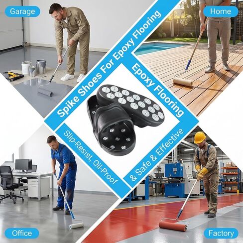 Compatible with Professional Epoxy Coating and Resin Flooring Spiked Shoes; Surface Leveling Component for Construction Projects; Fits US Large Size 9-11 in Saudi Arabia