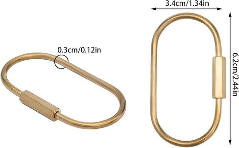 4pcs Durable Brass Keychain,Gold Key Rings Screw Lock Key Ring,Simple Style Heavy Duty Car Keys Ring for Handbags/Organizers in Saudi Arabia