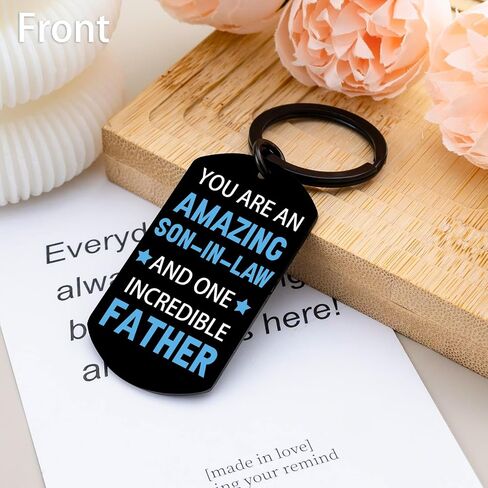 Son In Law Gifts Keychain for Men Birthday Father's Day Christmas Gifts for Son in Law from Father Mother in Law in Saudi Arabia