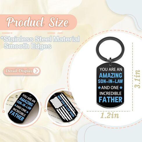 Son In Law Gifts Keychain for Men Birthday Father's Day Christmas Gifts for Son in Law from Father Mother in Law in Saudi Arabia