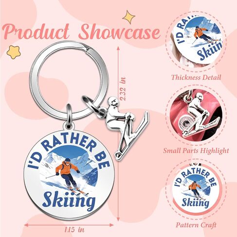 Ski Gifts for Men Women Skiing Accessories Keychain Snowboarding Gifts for Men Ski Gear Decor Birthday Christmas Gift for Skiers Skiing Stuff in Saudi Arabia