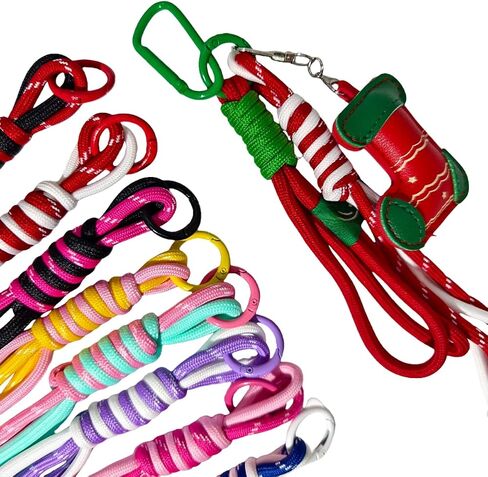 10Pcs Handwoven Double Nylon Rope Keychain,Color-blocking Design, Decorative Lanyard with Carabiner, Bag Charm Accessory for Women, Friendship Gift in Saudi Arabia