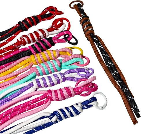 10Pcs Handwoven Double Nylon Rope Keychain,Color-blocking Design, Decorative Lanyard with Carabiner, Bag Charm Accessory for Women, Friendship Gift in Saudi Arabia