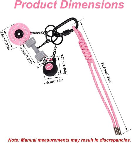 Gym Keychain, Cute Pink Barbell Plate Dumbbell Kettlebell Key Chain for Women Men Gym Accessories & Bag Backpack Charms & Fitness Lovers in Saudi Arabia