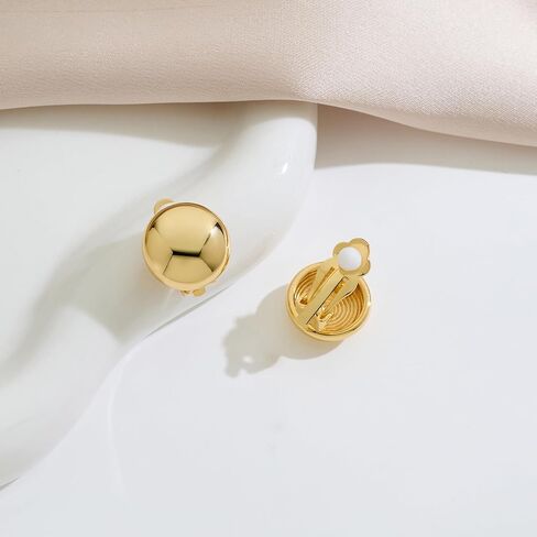 FAMARINE Dot Clip on Earrings for Women Trendy Dainty Cute Dot Clip on Earring in Kuwait