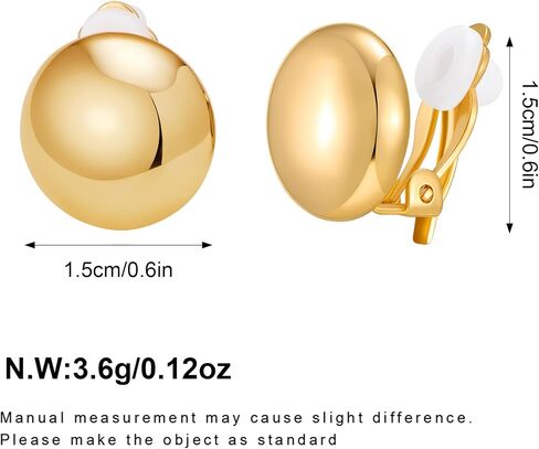 FAMARINE Dot Clip on Earrings for Women Trendy Dainty Cute Dot Clip on Earring in Kuwait