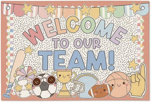 Boho Classroom Wall Decor Flag, Teacher Must Have Sports Room Decor for Kids Boys, Welcome to Our Team Sports Wall Hanging Canvas Banner Flag, Nursery Classroom Playroom, 20x30 Inches in Saudi Arabia