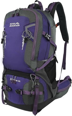 55L Hiking Backpack for Women Men,Waterproof Camping Outdoor Travel Daypack Lightweight Backpacking Backpack with Rain Cover in Saudi Arabia