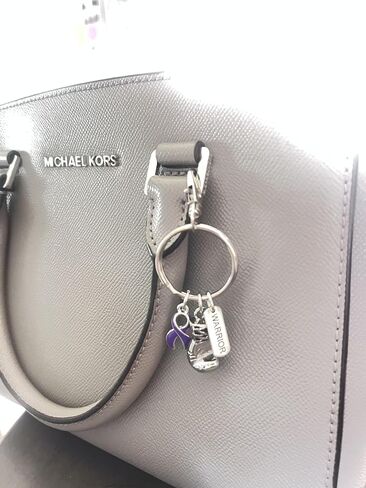 Boxing Glove/Warrior Keychain with Gray Grey Ribbon Charm in Kuwait