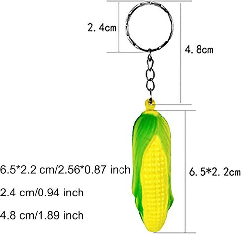 10 Pcs Corn Keychain Sweet Corn Key Chain Funny Positive Keychain Creative Key Rings Food Keyring Vegetable Stress Toy in Saudi Arabia
