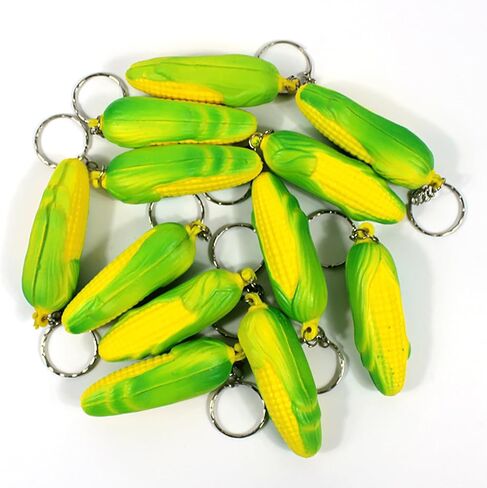 10 Pcs Corn Keychain Sweet Corn Key Chain Funny Positive Keychain Creative Key Rings Food Keyring Vegetable Stress Toy in Saudi Arabia