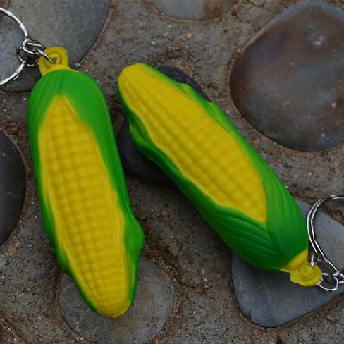 10 Pcs Corn Keychain Sweet Corn Key Chain Funny Positive Keychain Creative Key Rings Food Keyring Vegetable Stress Toy in Saudi Arabia