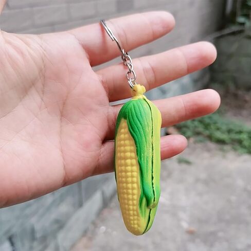 10 Pcs Corn Keychain Sweet Corn Key Chain Funny Positive Keychain Creative Key Rings Food Keyring Vegetable Stress Toy in Saudi Arabia