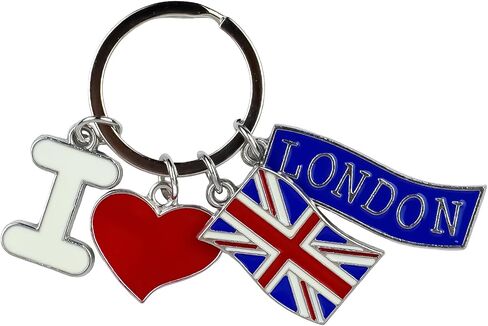 THE ARTISAN'S WHISPER I Love London Souvenir Keychain, UK Flag Keyring, UK Travel Key Ring For London Traveler Tourist, Union Jack Bag Charm, Britain Pride Love Gift, United Kingdom Key Accessories in Saudi Arabia