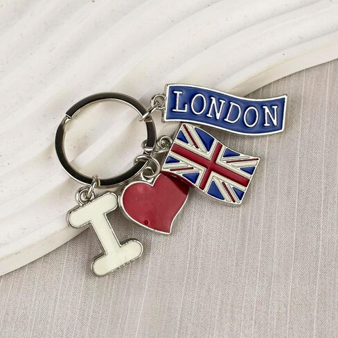 THE ARTISAN'S WHISPER I Love London Souvenir Keychain, UK Flag Keyring, UK Travel Key Ring For London Traveler Tourist, Union Jack Bag Charm, Britain Pride Love Gift, United Kingdom Key Accessories in Saudi Arabia