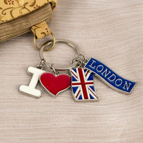THE ARTISAN'S WHISPER I Love London Souvenir Keychain, UK Flag Keyring, UK Travel Key Ring For London Traveler Tourist, Union Jack Bag Charm, Britain Pride Love Gift, United Kingdom Key Accessories in Saudi Arabia