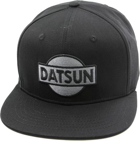 قبعة بيسبول Datsun - طراز A بحافة مسطحة - لون أسود وفضي داكن - قبعة خلفية بإبزيم in Kuwait