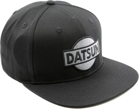 قبعة بيسبول Datsun - طراز A بحافة مسطحة - لون أسود وفضي داكن - قبعة خلفية بإبزيم in Kuwait