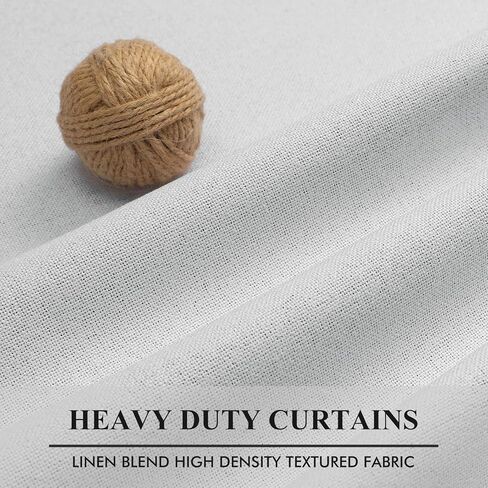Estelar Textiler Greyish White 100% Blackout Curtains 63 Inches Long for Bedroom, Energy Saving Linen Textured Thermal Insulated Room Darkening Window Grommet Drapes for Living Room, 40Wx63L, 2 Panels in Saudi Arabia