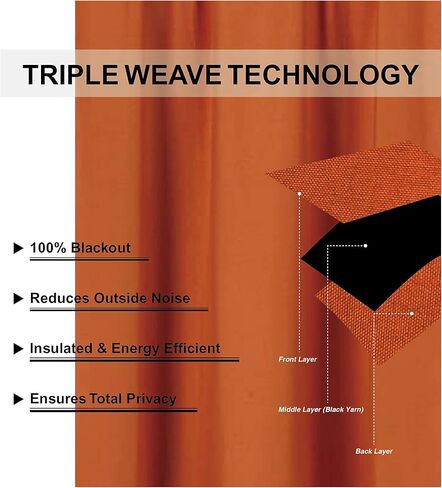 Home Collection 2 Panels 100% Blackout Curtain Set Solid Color with Rod Pocket Short Tier Drapes for Kitchen, Dinning Room, Bathroom, Bedroom,Living Room Window New (58" Wide X 23" Long, Orange) in Saudi Arabia