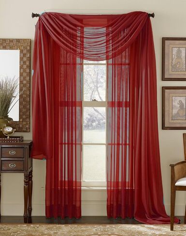 Empire Home Fashion Elegance One Panel Sheer Window Curtain Drape 84" Long Rod Pocket Solid (Royal) in Saudi Arabia