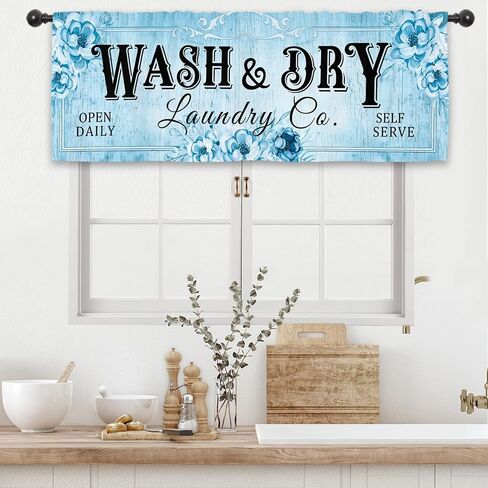 Cute Cat Kitchen Curtain Valance 54W x 18L Inch Pet Lovely Farmhouse Kitten Rod Pocket Short Cafe Small Window Treatment Drapes Decor in Kuwait