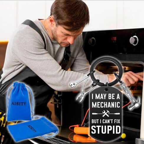 Aisity Mechanic Gifts for Men Cool Keychain Mechanic Accessories Handyman Construction Worker Carpenter Dad Grandpa Unique Gifts for Mechanics in Saudi Arabia