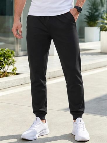 Men's Sweatpants with Zipper Pockets Athletic Track Pants Joggers for Workout Running Gym in Kuwait