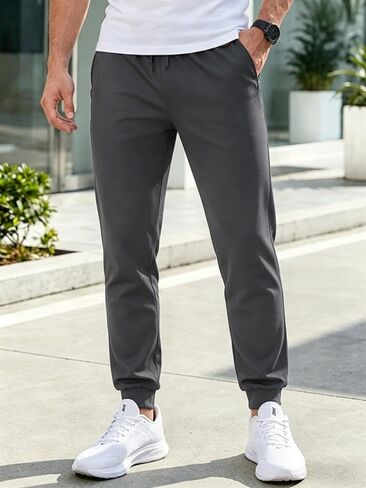 Men's Sweatpants with Zipper Pockets Athletic Track Pants Joggers for Workout Running Gym in Kuwait