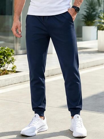 Men's Sweatpants with Zipper Pockets Athletic Track Pants Joggers for Workout Running Gym in Kuwait