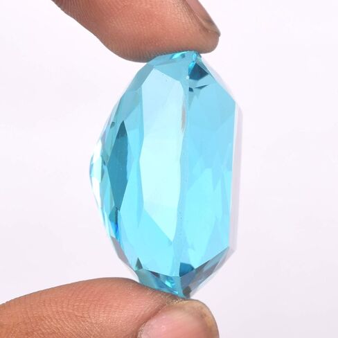 GEMHUB 96.00 Ct Brazilian Swiss Blue Topaz Cushion Translucent Swiss Blue Topaz, AAA Grade Blue Topaz Loose Gemstone for Jewelry in Kuwait