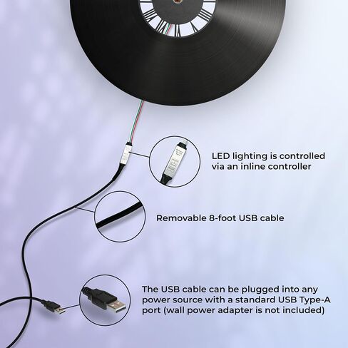 Beach Hammock Clock with LED Backlight - Tropical Coastal Wall Decor - Nautical Wall Clock with Color Changing Lights - Unique Beach Lovers, Black (with Backlight) in Saudi Arabia