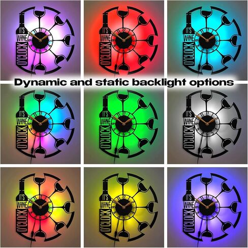 Beach Hammock Clock with LED Backlight - Tropical Coastal Wall Decor - Nautical Wall Clock with Color Changing Lights - Unique Beach Lovers, Black (with Backlight) in Saudi Arabia