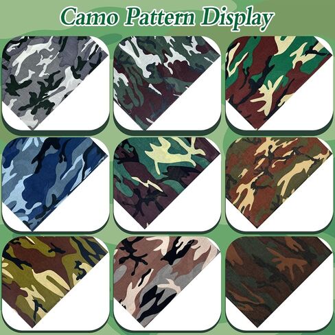 18 Pack Camo Bandanas Cotton Headwraps Wristband Sports Face Cover for Running Cycling Hiking, 22" × 22" in Saudi Arabia