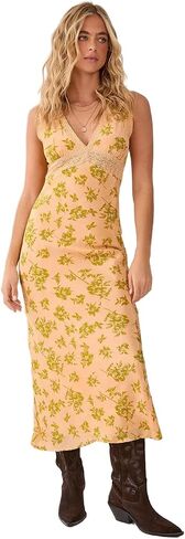Nasty Gal Women's Floral Lace Insert Plunge Maxi Dress in Saudi Arabia