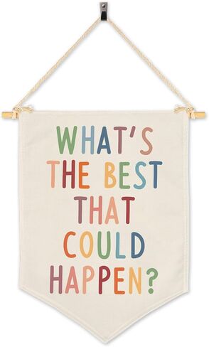 Boho Motivational Positive Wall Decor, What's The Best That Could Happen Positive Affirmations Wall Art Prints Decor for Living Room Bedroom Home Office in Saudi Arabia