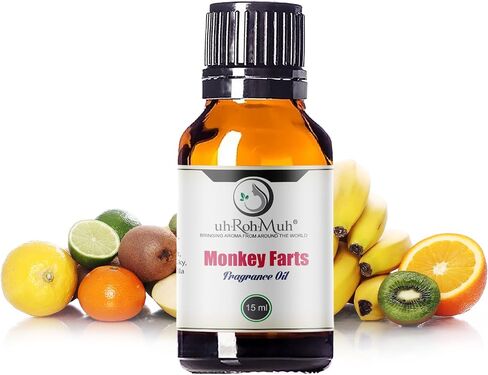 Exotic Monkey Farts Fragrance Oil - Home Essential Fruity & Floral Scent Blend for Crafts, Candles and Other DIY Projects - Long-Lasting Aroma with Pear, Banana, and Vanilla Notes 16oz in Kuwait