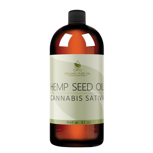 Hemp Seed Oil - 100% Pure Unrefined Cold Pressed Organically Sourced All Natural Non GMO Extra Virgin Undiluted Carrier Oil - 32 oz - 1 Quart - For DIY Essential Oils Cosmetics - Packaging May Vary in Saudi Arabia