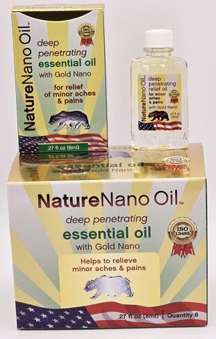 زيت NatureNano™ الأساسي للاختراق العميق، 0.27 أونصة سائلة، 6 عبوات | نانو الذهب، تخفيف الآلام الطفيفة in Kuwait